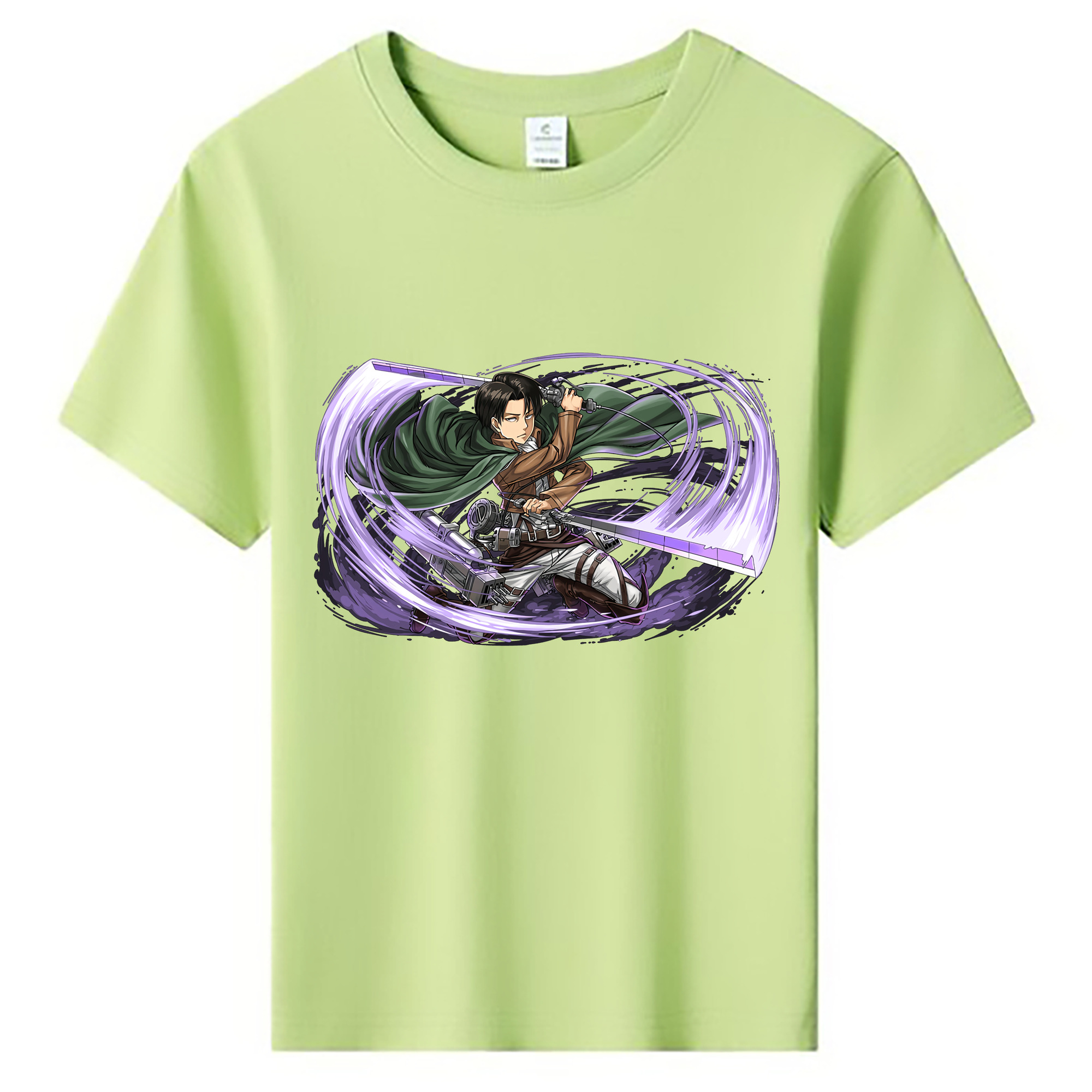 （画像用） 進撃の巨人 リヴァイ·アッカーマン Attack on Titan Levi Ackerman 綿100％キッズTシャツ（フロントプリント）